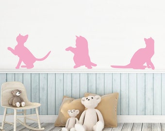 Cat wall stickers, cat wall decals, cat stickers, cat decals, cat wall decor, cat wall art, wall sticker cats