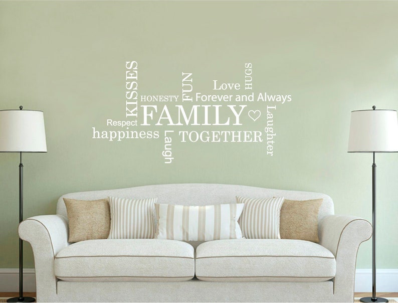 Family Word Art Family Wall Decal Family Wall Art Family Etsy UK