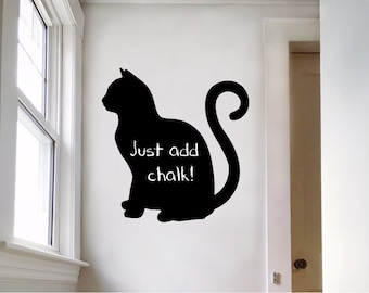 Cat chalkboard wall sticker playroom wall decor chalkboard sticker kids wall decor blackboard sticker chalk sticker for bedroom