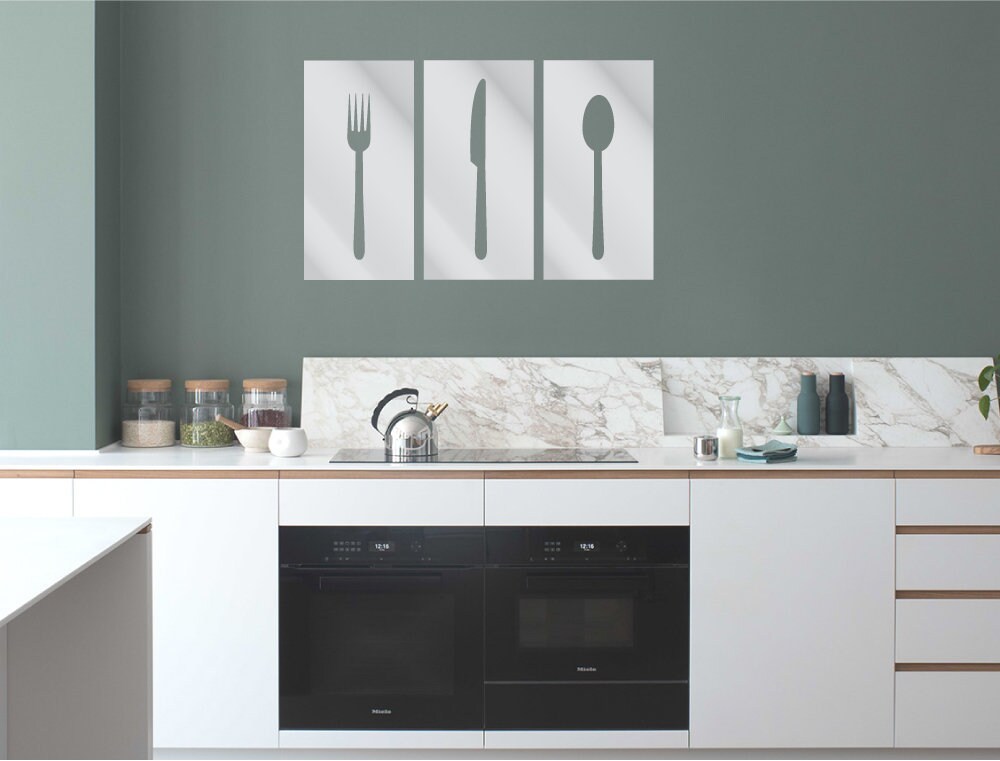 Kitchen Wall Art Knife Fork Spoon Sticker Kitchen Wall Decal Etsy UK
