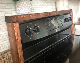 Handmade Wood Stove Top Shelf: Rustic Farmhouse Kitchen Spice Storage, Christmas Gift for Cook, Over The Stove Shelf Storage