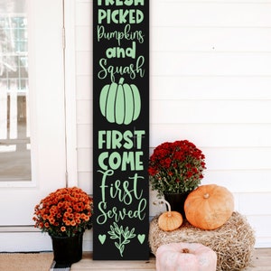 Fresh Picked Pumpkins Front Porch Leaner Sign, Fall Autumn Porch Sign ...