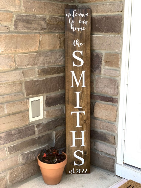 Last Name Front Porch Sign, Family Name Sign, Welcome Sign