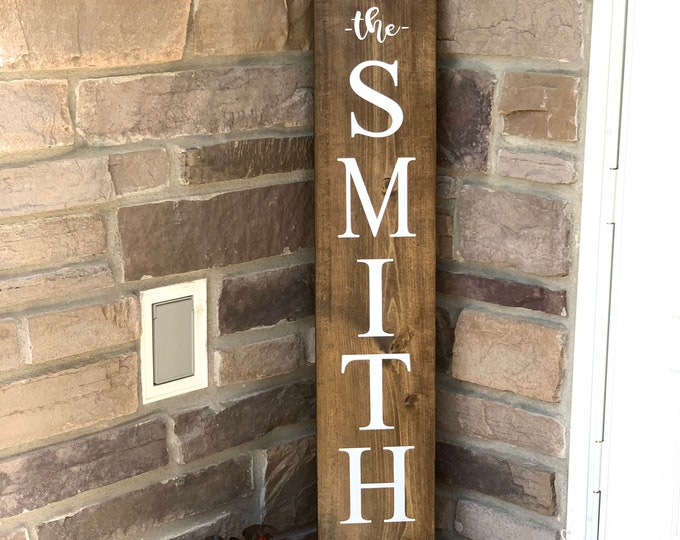 Personalized Porch Sign, Last Name Porch Sign, Est Porch Sign, Vertical Porch Sign, Porch Leaner