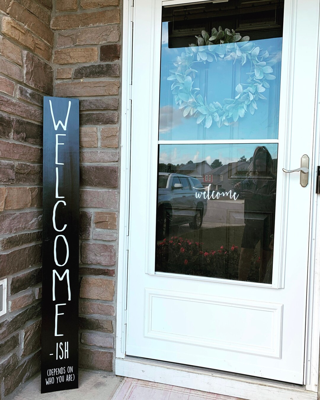 Farmhouse Welcome-ish Porch Sign: Rustic Wood Decor - Etsy