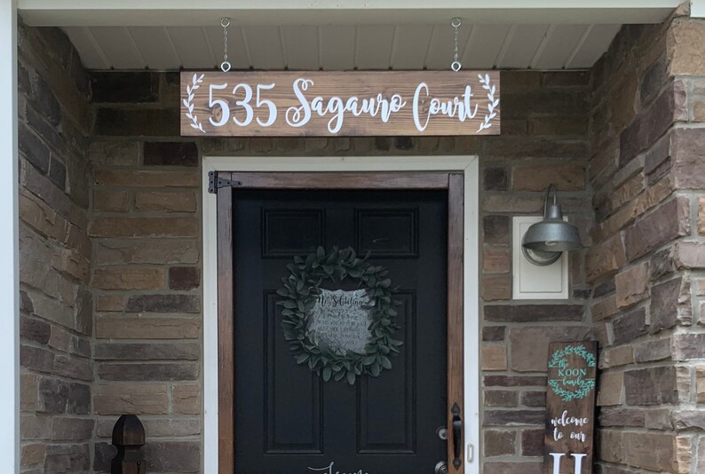 Modern Farmhouse House Number Sign Hanging Address Sign Last Etsy