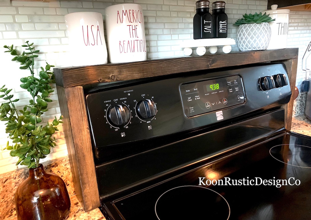 Over Stove Spice Rack, Rustic Farmhouse Spice Storage Shelf, Stove Top