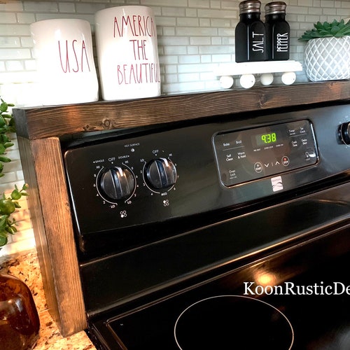 Over Stove Spice Rack, Rustic Farmhouse Spice Storage Shelf, Stove Top Cover, Kitchen Decor, Gift for Cook, Handmade Wood Spice Rack