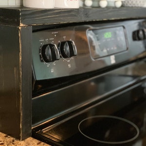 Handmade Wood Stove Top Spice Storage - Charming Rustic Farmhouse Kitchen Decor - Perfect Gift for Cook - Over The Stove Shelf