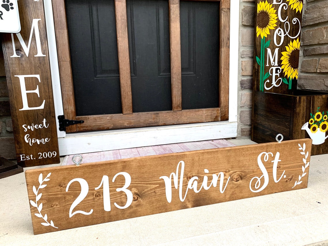 Hanging Address Sign Etsy