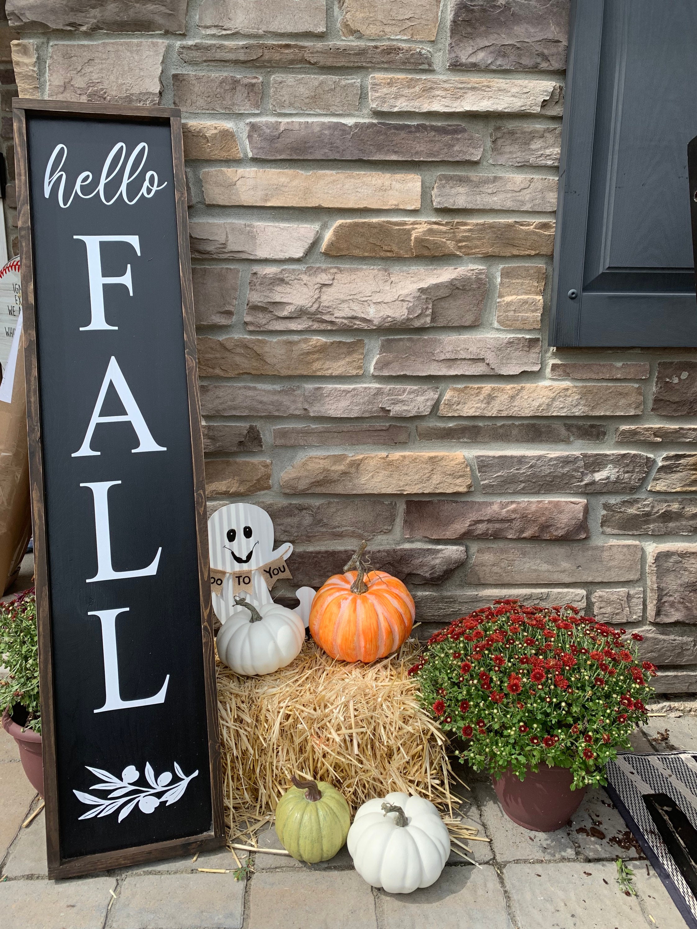 Hello Fall Porch Sign Autumn Porch Sign Harvest Fall Autumn Etsy