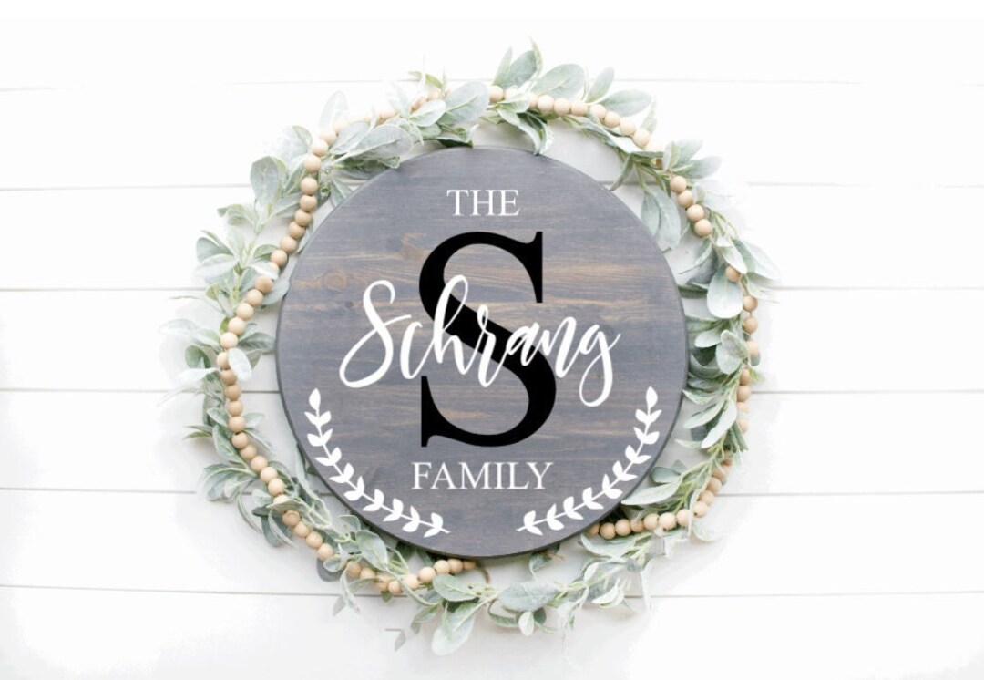 Personalized Family Name Wood Sign: Rustic Farmhouse Door Hanger - Etsy