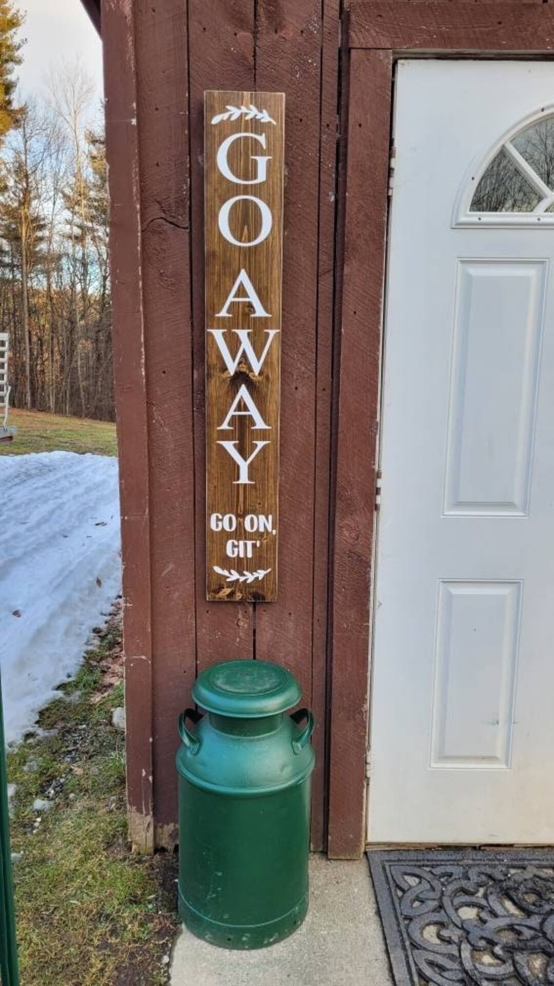 Go Away Go on Git Porch Sign Farmhouse Rustic Wood Etsy