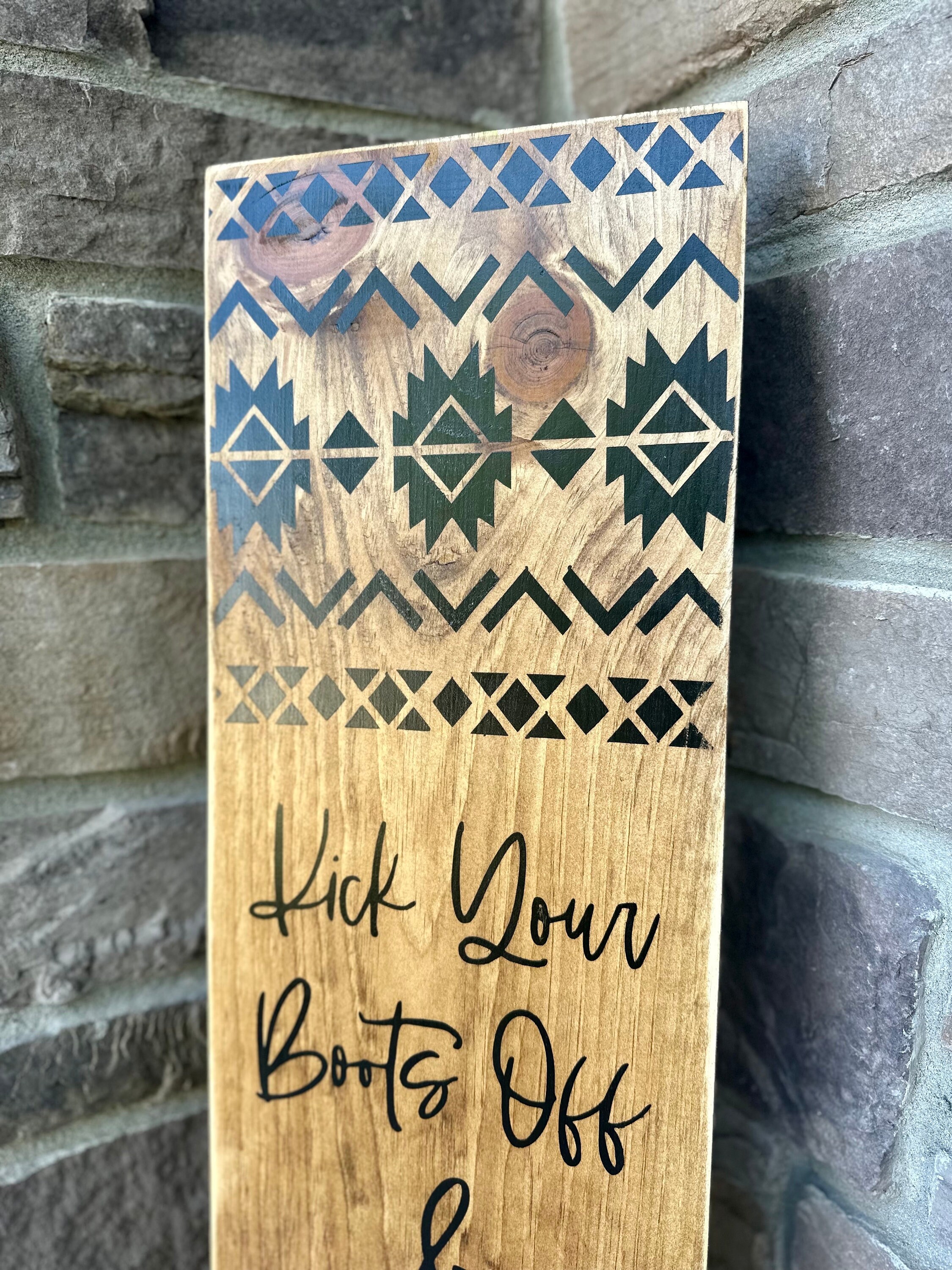Western Porch Sign: Aztec Southwestern Wood Welcome Sign - Etsy