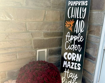 Fall Favorites Front Porch Leaner Sign, Fall Autumn Porch Sign, Happy Harvest