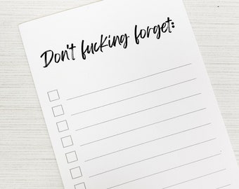 Lined Notepad, Funny Notepad, To Do List, To Do List Notepad, Funny Notepad, To Do, Reminder Notepad, Reminder List, Don't Forget, Humor