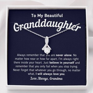 Gift for Granddaughter "You Are Never Alone" Necklace From Grandma, To My Granddaughter Gift, Granddaughter Necklace, Gift For Granddaughter