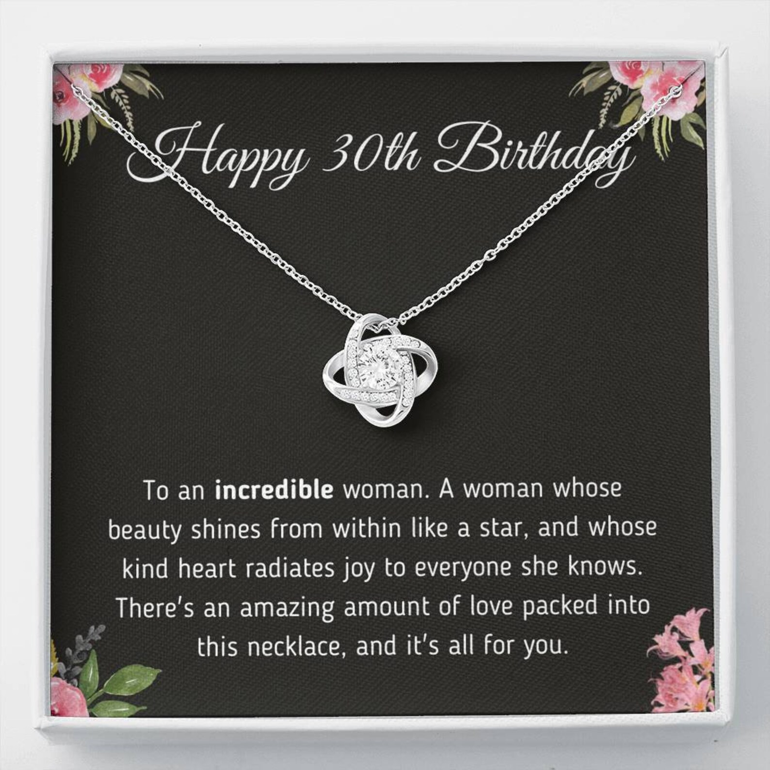 Happy 30th Birthday Jewelry Gift for a Woman Turning 30 Necklace With
