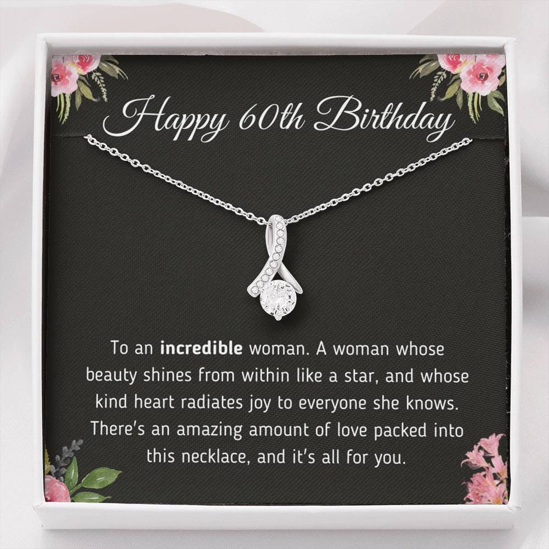 Happy 60th Birthday Jewelry Gift for a Woman Turning 60 - Etsy