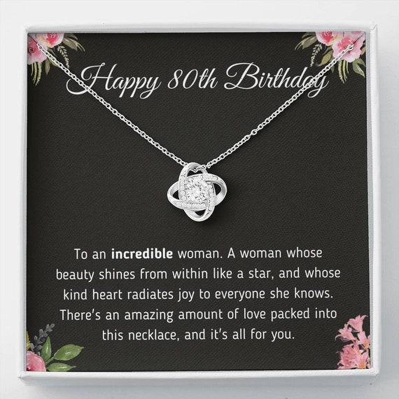 Happy 80th Birthday Jewelry Gift for a Young Woman Turning 80