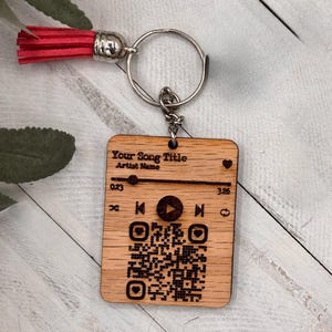 Scannable Music Keychain | Song Keychain | Gift for Boyfriend | Our Song Keychain | Valentines Day Gift for Him | QR Code Keychain