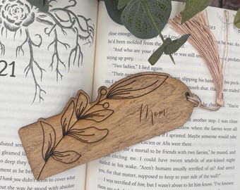 Marcapáginas personalizado con borla, regalo floral personalizado para el Día de la Madre, regalo de cumpleaños, marcapáginas bíblico