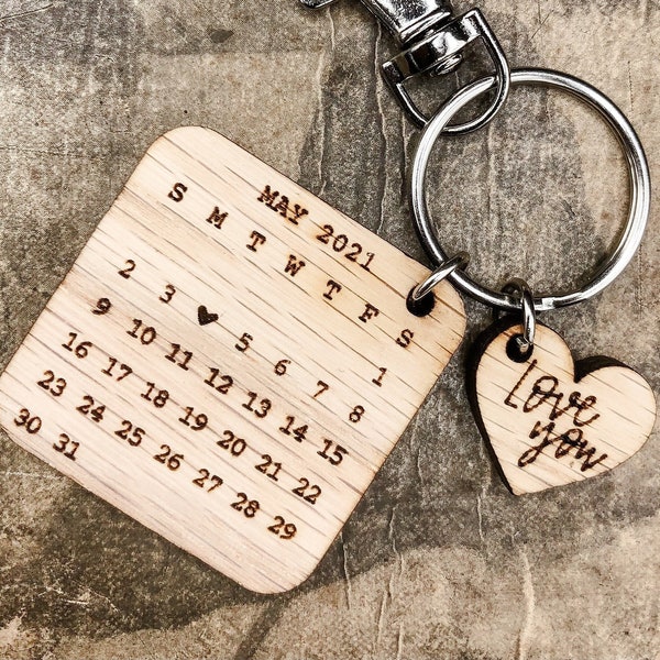 Calendar Keychain Etsy