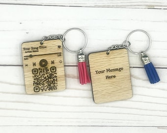 Scannable Music Keychain | Song Keychain | Gift for Boyfriend | Our Song Keychain | Valentines Day Gift for Him | QR Code Keychain