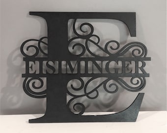 Wooden Name Sign | Monogram Wall Hanging | Custom Door Sign |  Last Name Sign |  Initial Door Sign | Front Door Sign Letter | Wall Decor