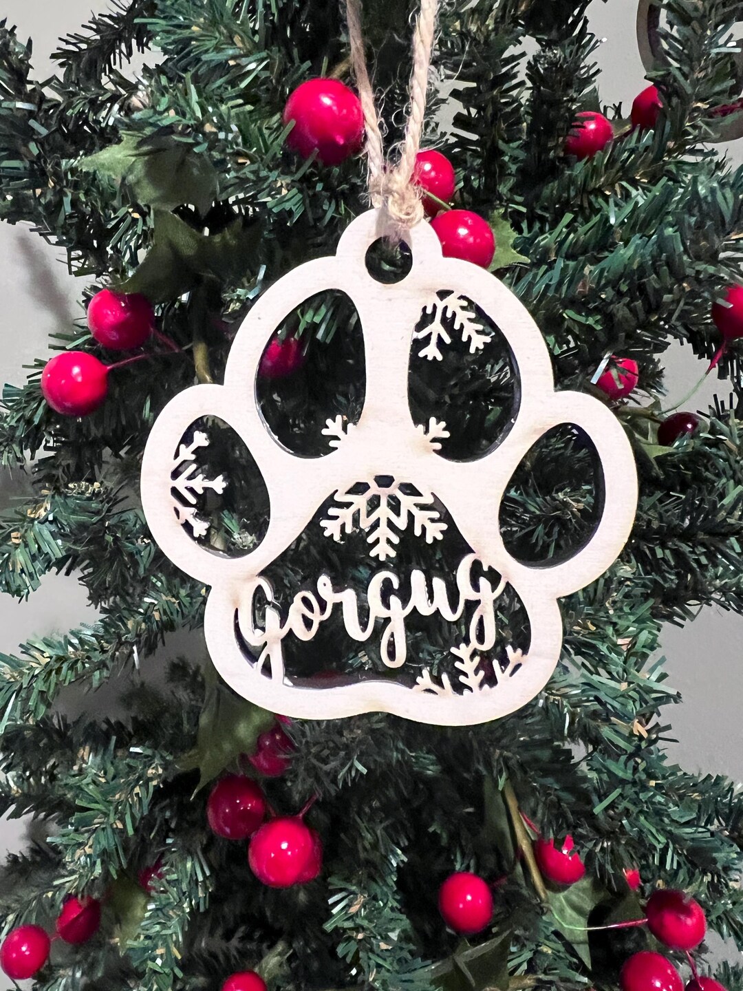 Personalized Pet Paw Ornament, Custom Cat or Dog Memorial - Etsy