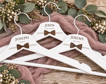 Groom Hanger for Wedding, Personalized Groomsman Gift, Tuxedo Suit Hanger, Best Man & Ring Bearer