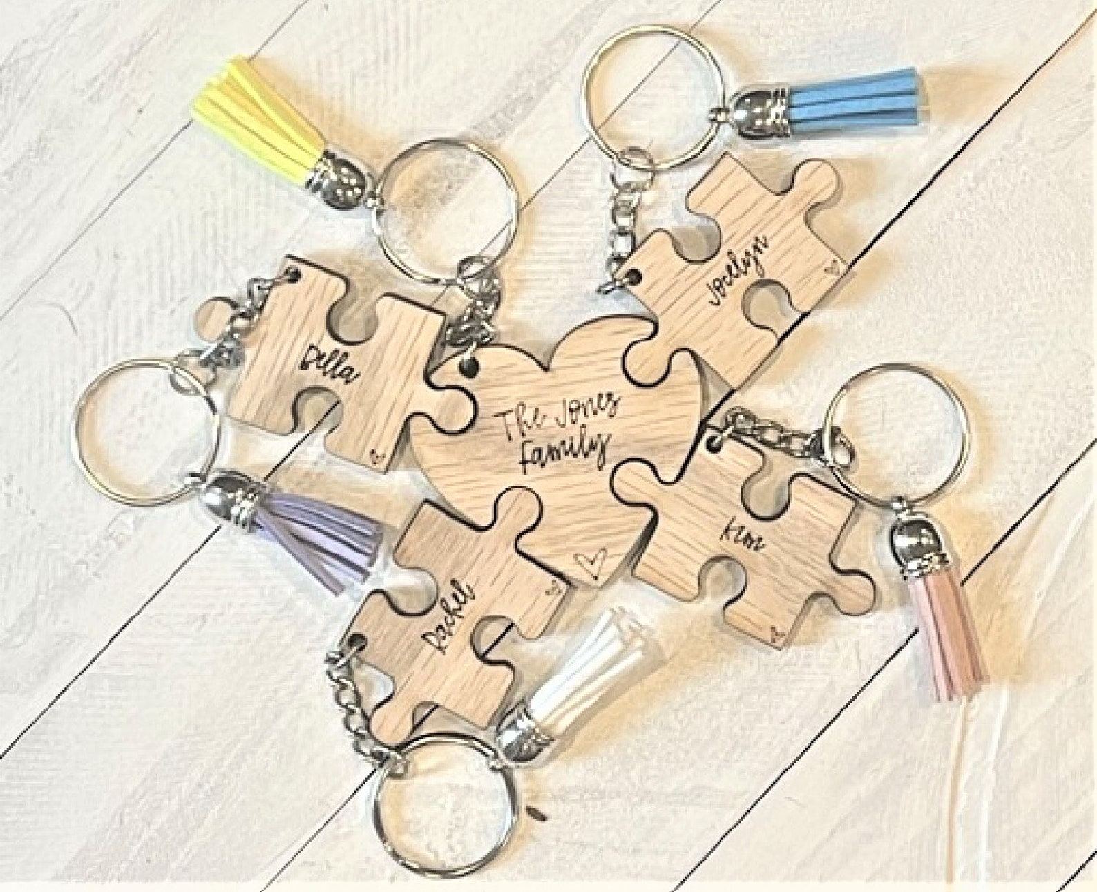 Personalized Wooden Heart Puzzle Piece Keychain, Sentimental Mom Gift ...