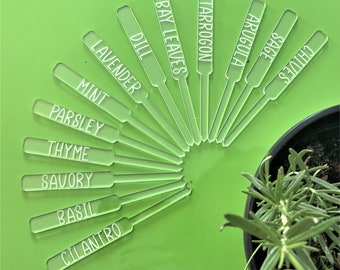 Acrylic Garden Markers, Herb Garden Stakes, Vegetable Plant Labels, Custom Garden Signs, Raised Bed Markers, Outdoor Waterproof, Gardener