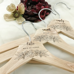 Personalized Wedding Hanger: Bridesmaid Proposal Gift, Engraved Wood