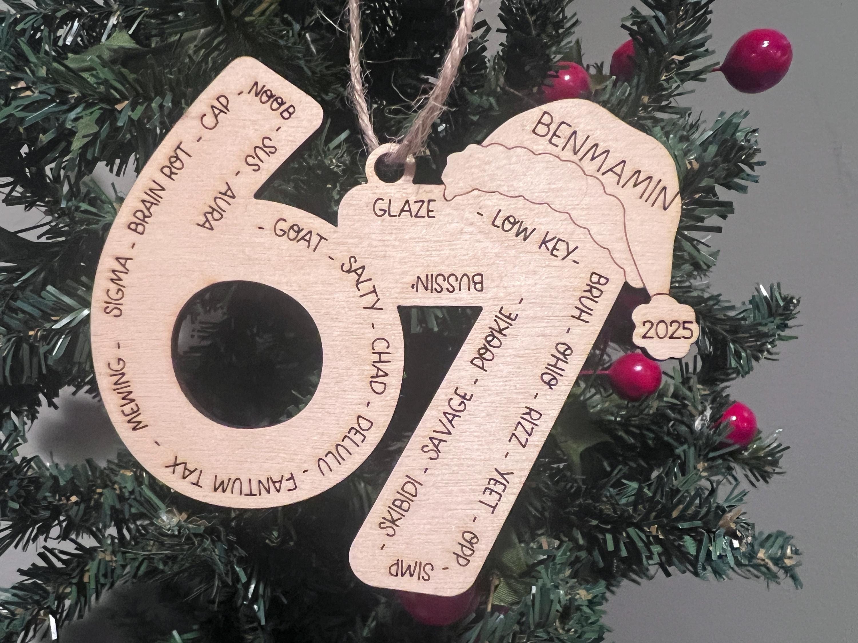 Personalized 67 Ornament, Gen Alpha Slang Christmas Gift - Etsy