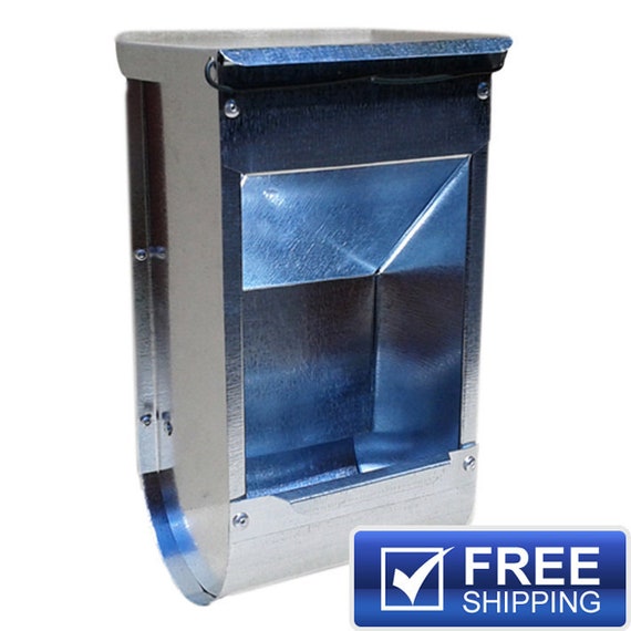 Rabbit Bunny Feeder Trough Made Of Galvanized Steel Feed Etsy
