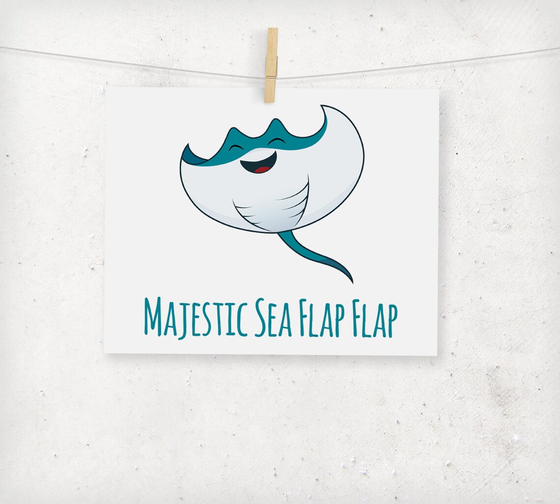 Majestic Sea Flap Flap Manta Ray 8x10 Digital Download Meme Etsy