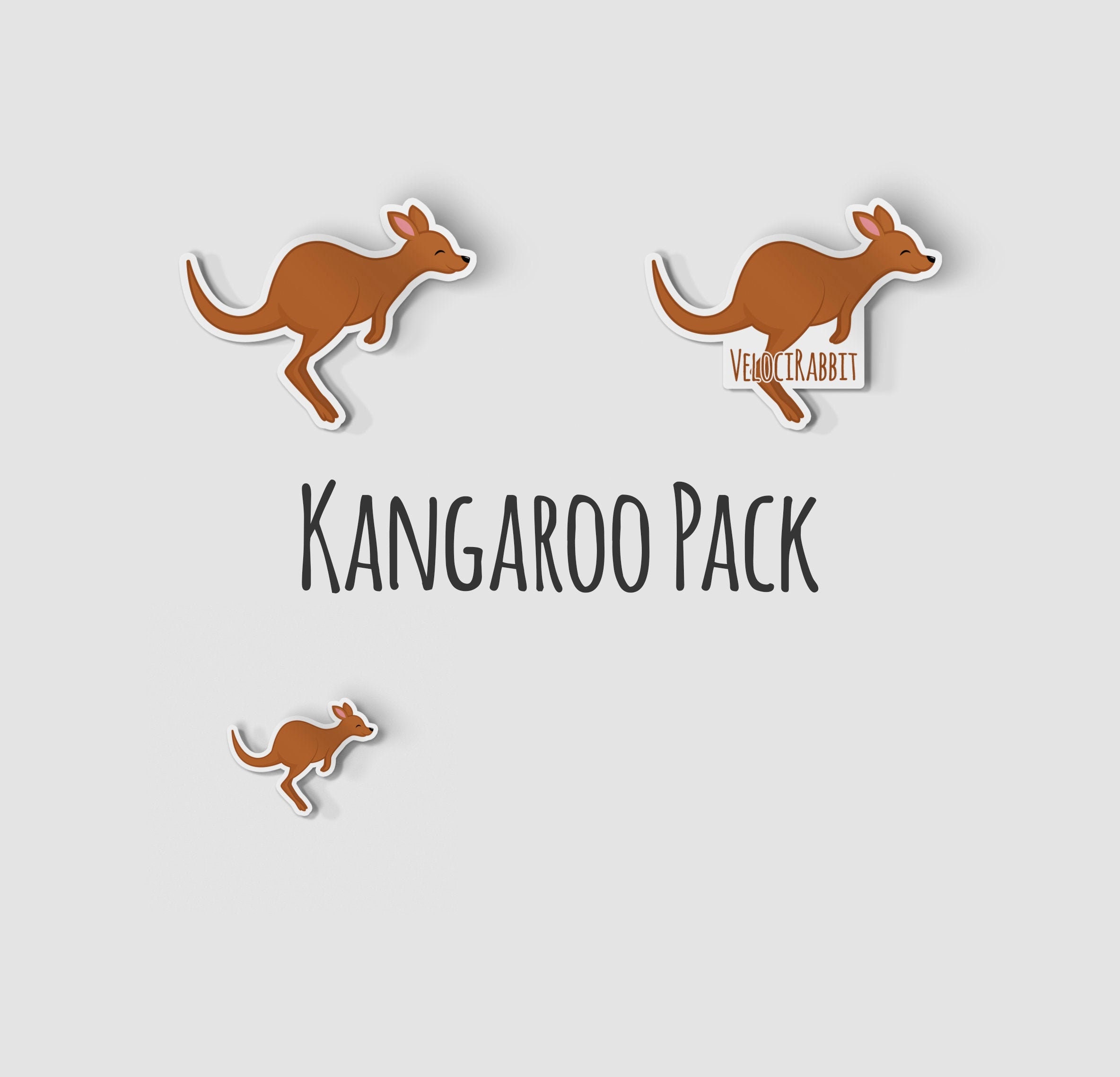 Kangaroo Sticker Pack Funny Stickers 2 Die Cut Etsy