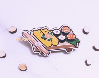 Aki-ya Japanese Sushi Bento Food Pin - Cute Wooden Pin