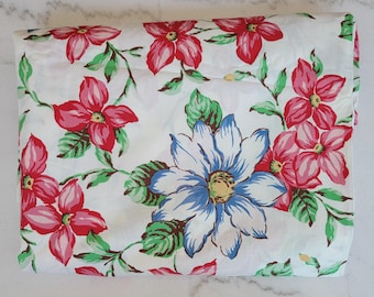 Vintage Polo Ralph Lauren Flat Sheet - Floral Country Cottage "Lindsay' Design - Twin Size [#1510]
