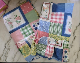 Set of 2 Floral Patchwork Design Pillow Shams With Ruffles - Standard Size [1558]