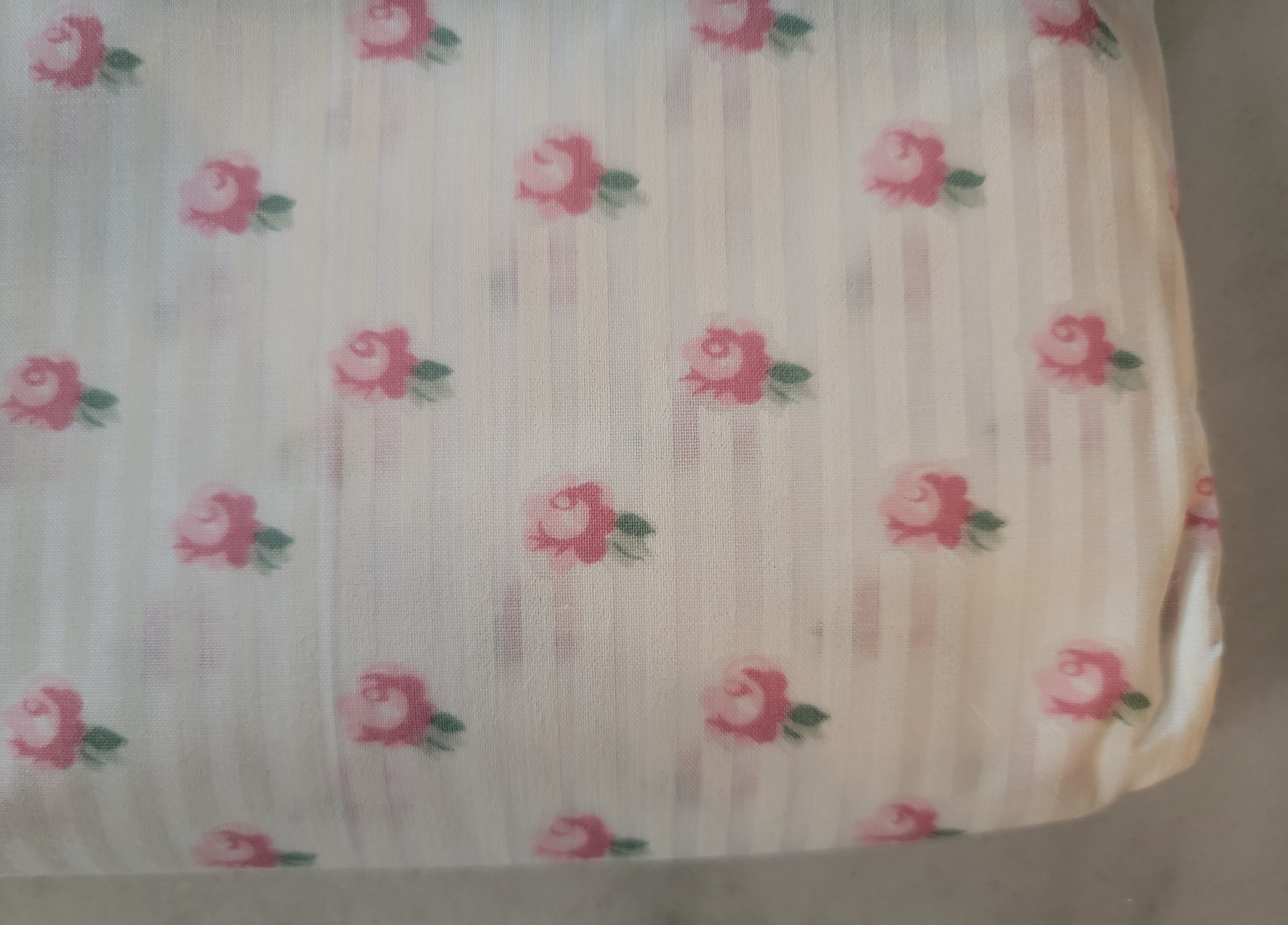 NOS - Sweet Vintage Flat Sheet W/single Case Featuring Stripes and