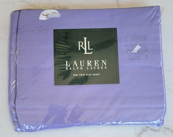 NOS Vintage Lauren Ralph Lauren Orchid [Purple] Flat Sheet - Twin Size [#1574]