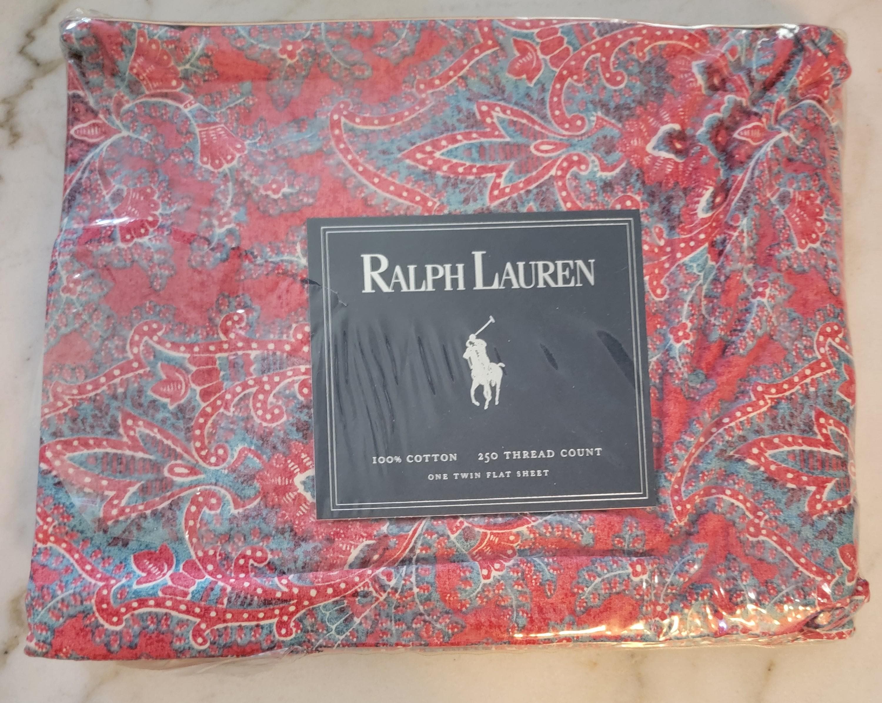 Cotton Bedding Twin Flat Lauren Sheets 100 Cotton NOS Vintage Polo