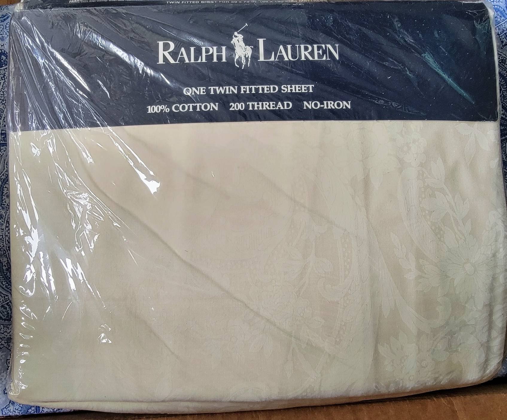 NOS Vintage Polo Ralph Lauren Cream Colored avery Fitted Sheet Twin Size Etsy