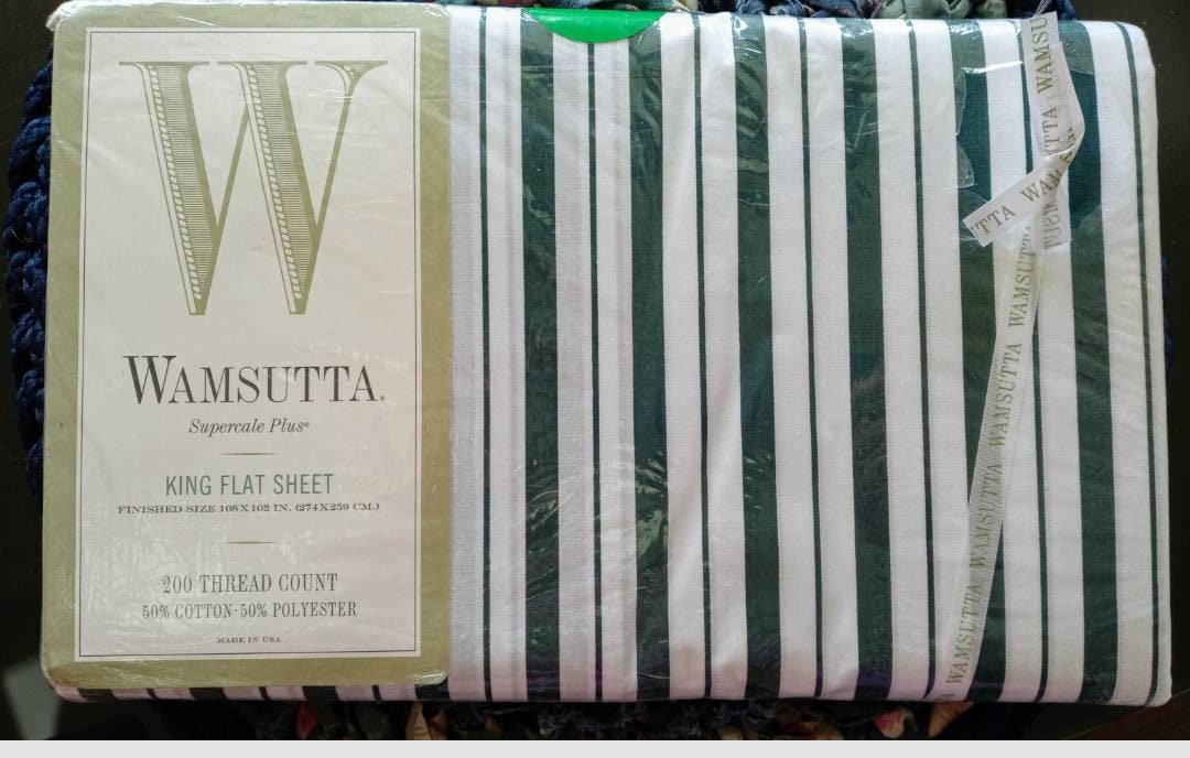NOS Vintage Wamsutta King Size Flat Sheet Etsy