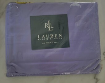 NOS Vintage Lauren Ralph Lauren Orchid [Purple] Flat Sheet - Twin Size [#1521]