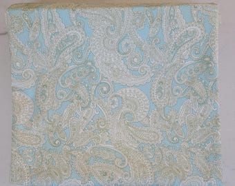 NEW Lauren Ralph Lauren Flat Sheet With Turquoise/Green Paisley Design - Full Size [#1617]