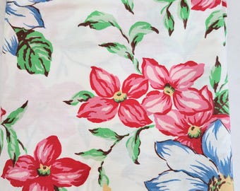 Vintage Polo Ralph Lauren Flat Sheet - Floral Country Cottage "Lindsay' Design - Twin Size [#1509]