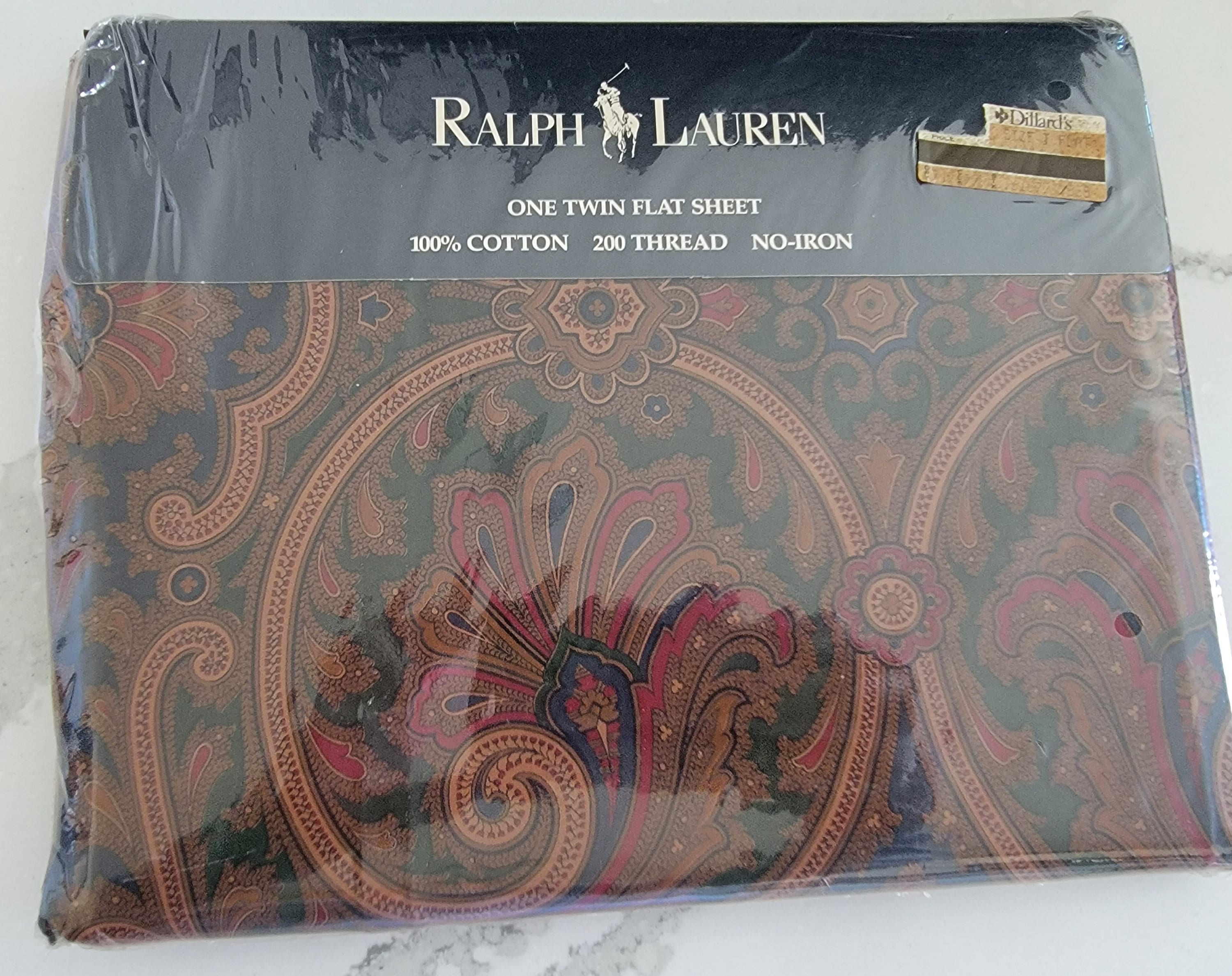 NOS Vintage Polo Ralph Lauren elizabeth Paisley Flat Sheet Twin Size Etsy